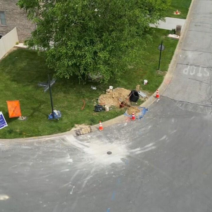 Fiber optic installation in Cobblers Crossing in New Albany - 6.4.25